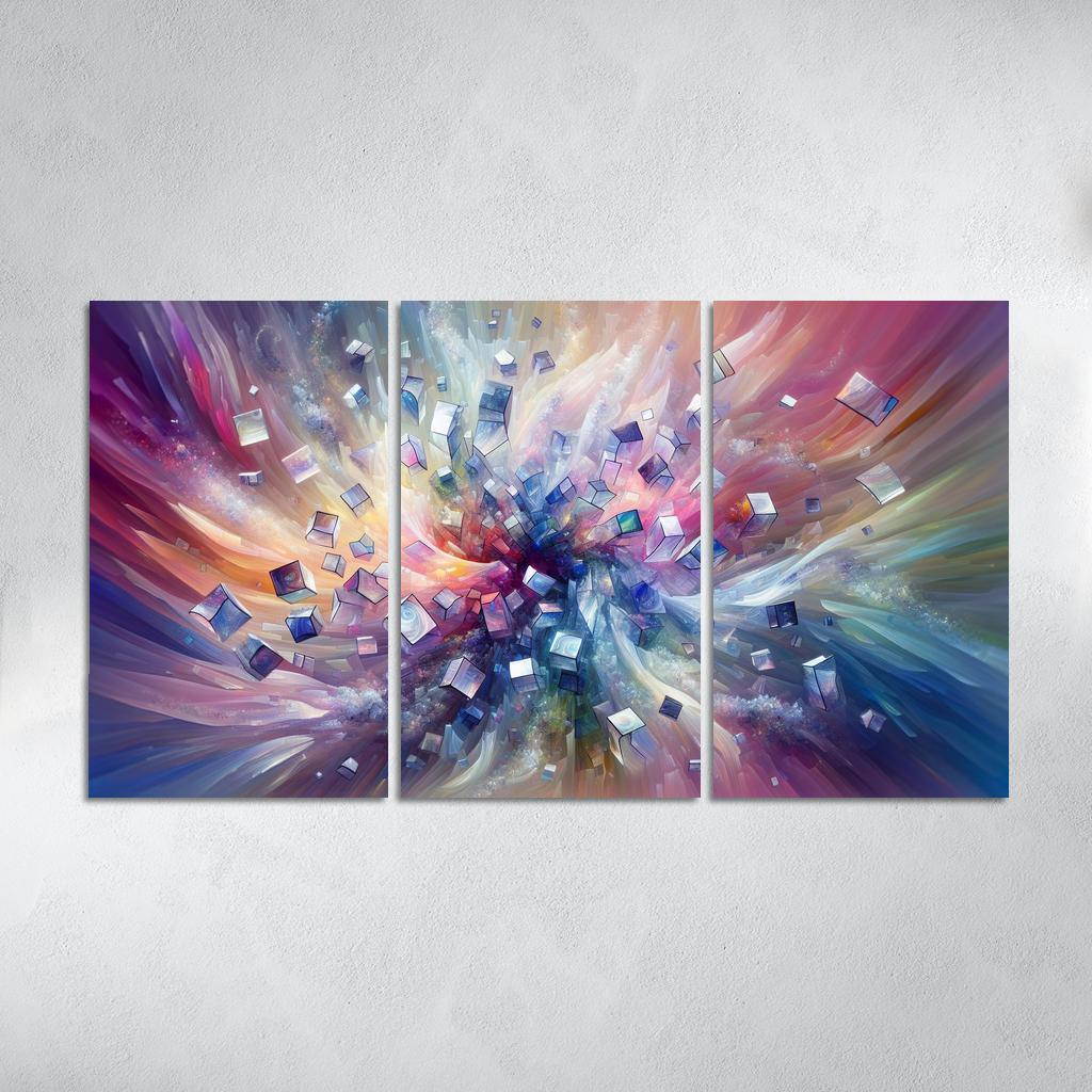 Fragments of Infinity 3 Piece HD Canvas Wall Art-Original Frame
