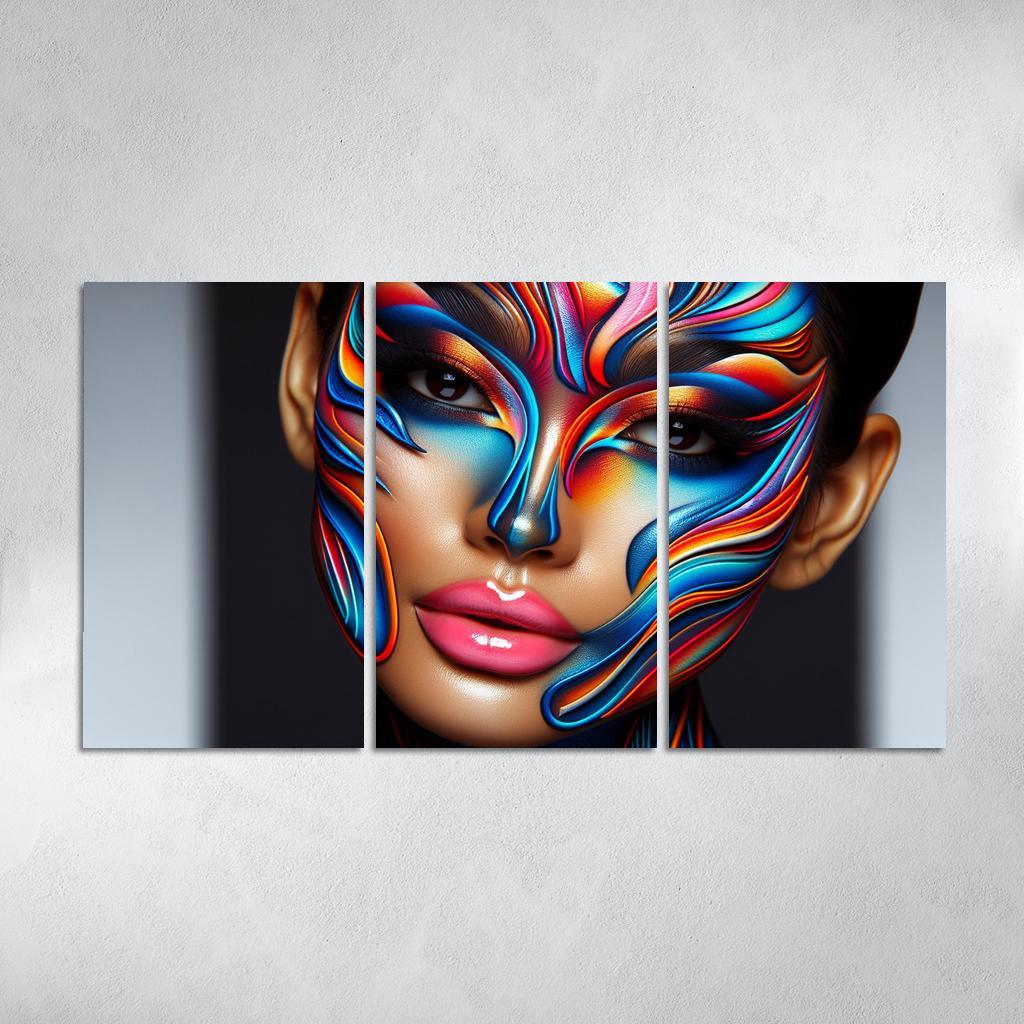 Sculptural Makeup Artistic Beauty Statements Multi-panel Paintings