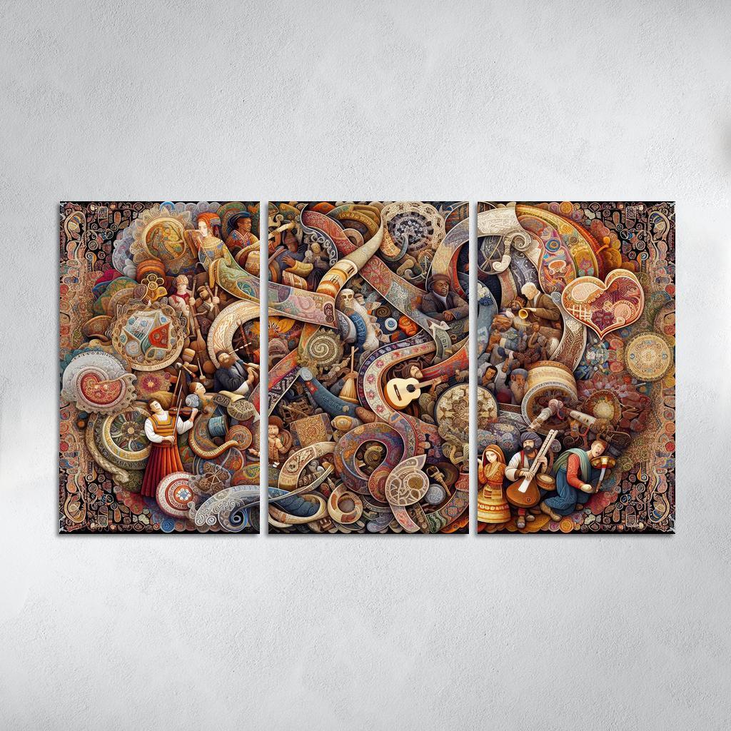 Threads Of Heritage Celebrating Cultural Diversity Multi-panel Paintings