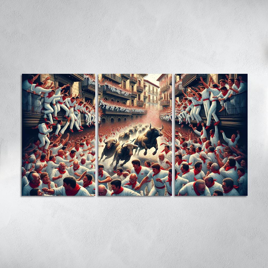 San Fermin Festival - Pamplona Spain Canvas Paintings Frame