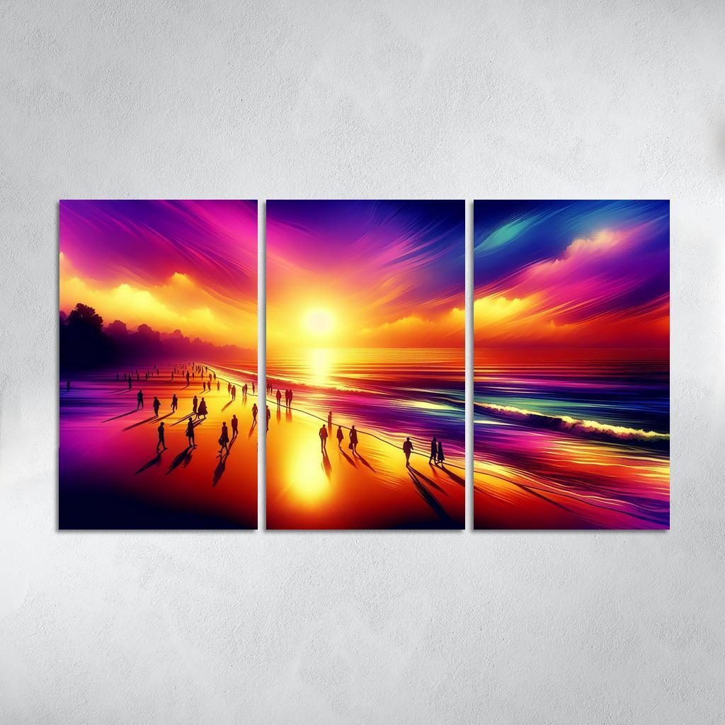 Shimmering Sands Sunset Beachwalks Abstract Paintings Frame