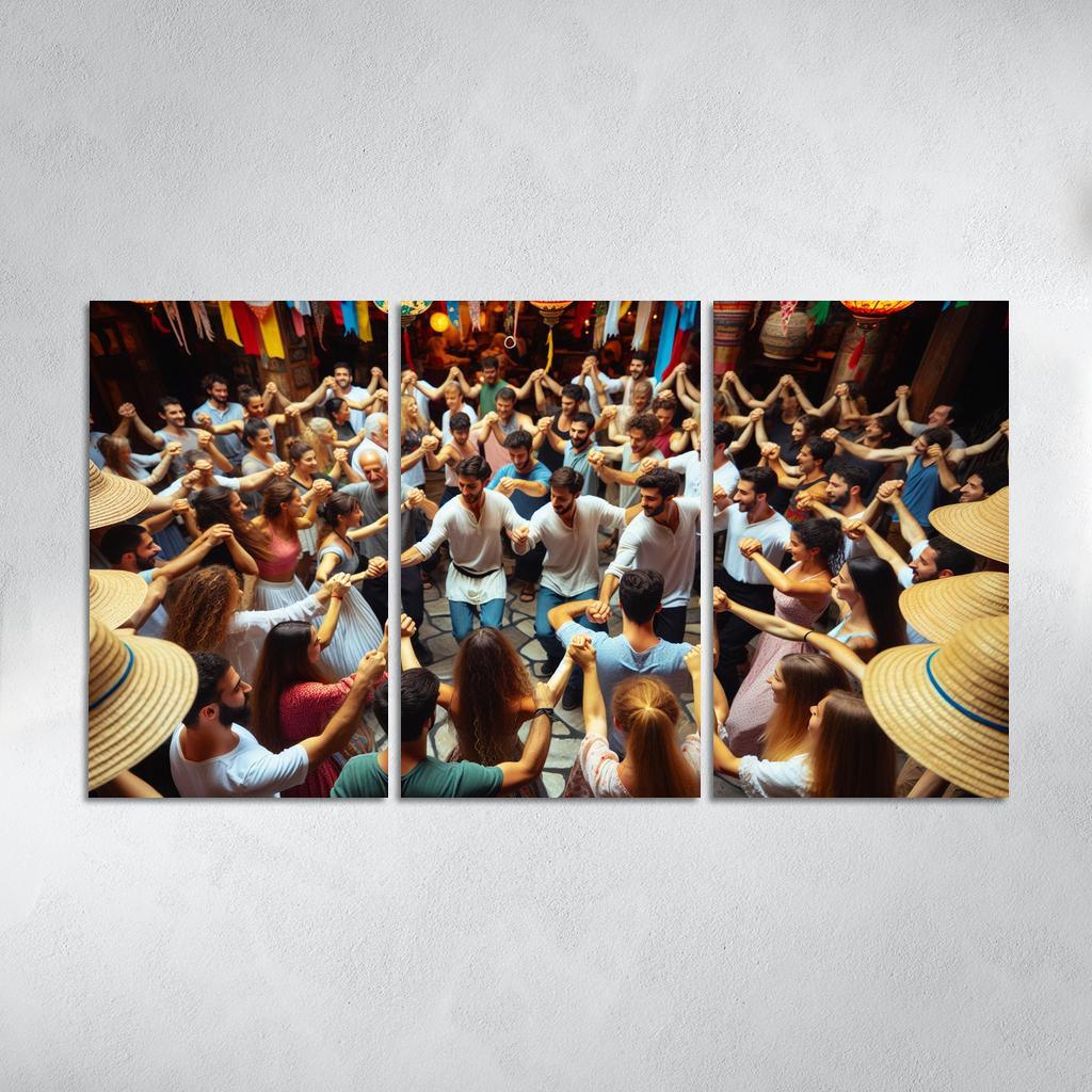 Zorba Dance The Joy Of Greek Culture Modern Paintings Frame