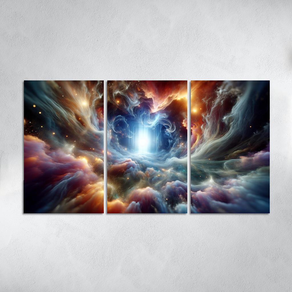The Spectral Rift 3 Piece HD Canvas Wall Art-Original Frame