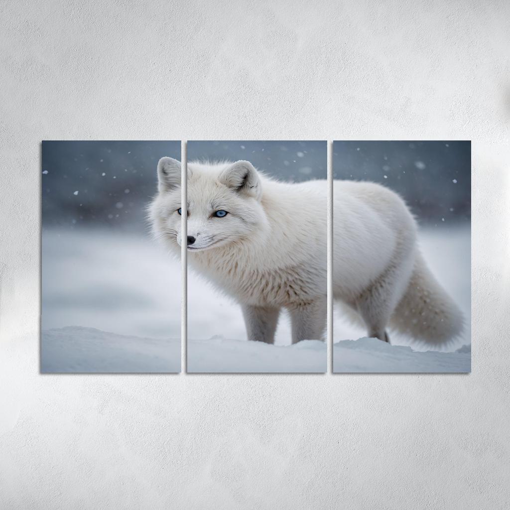 The Elegant Arctic Fox In Winter Framed Paintings