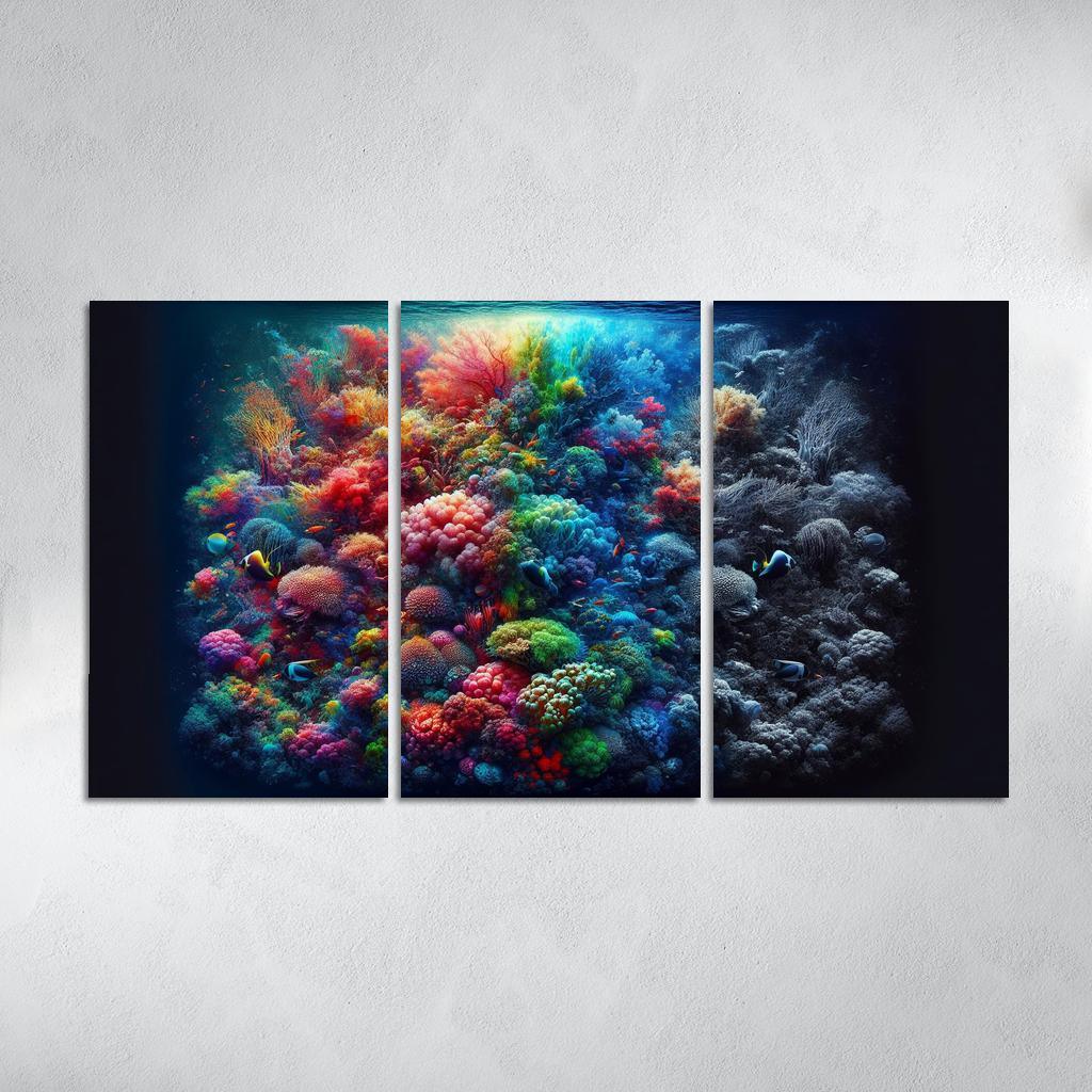 Beneath The Surface Ocean Conservation Awareness Multi-panel Paintings