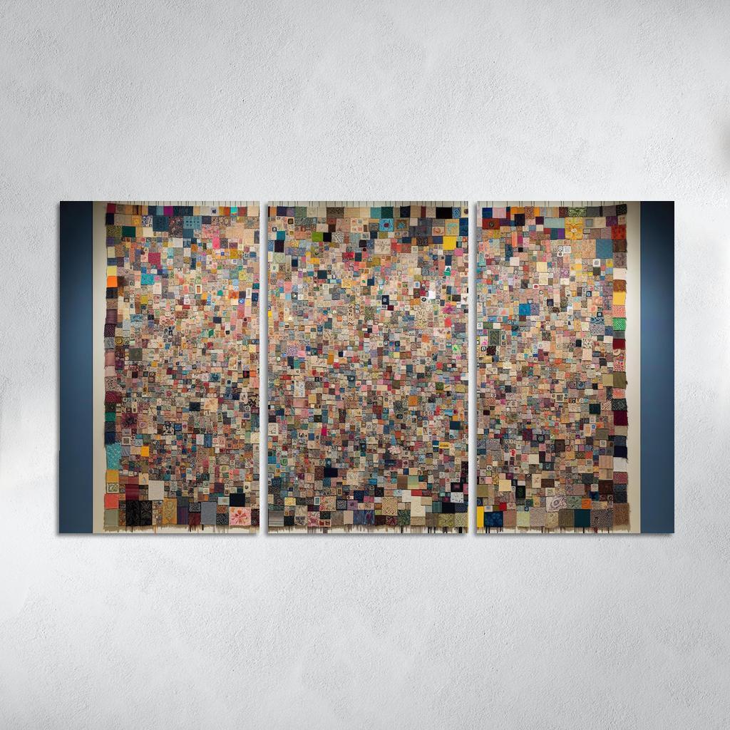 Human Threads The Fabric of Interconnectedness 3 Piece HD Canvas Wall Art-Original Frame