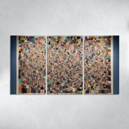 Human Threads The Fabric of Interconnectedness 3 Piece HD Canvas Wall Art-Original Frame