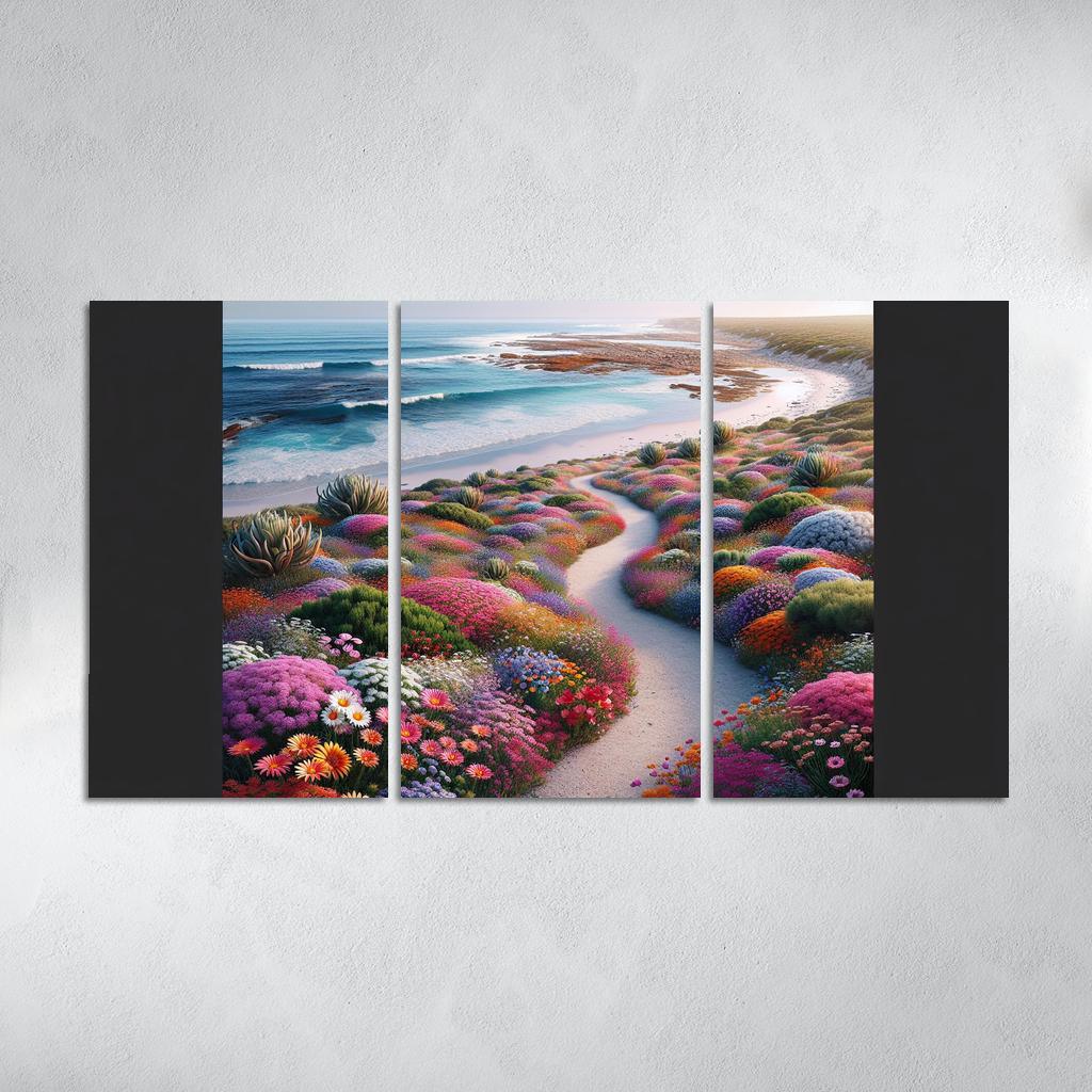 Winding Shoreline Scenic Pathway Abstract Paintings Frame