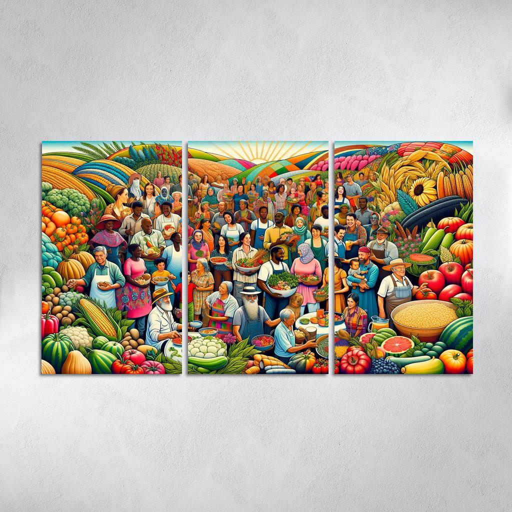 Food For Thought Advocacy For Food Security Multi-panel Paintings