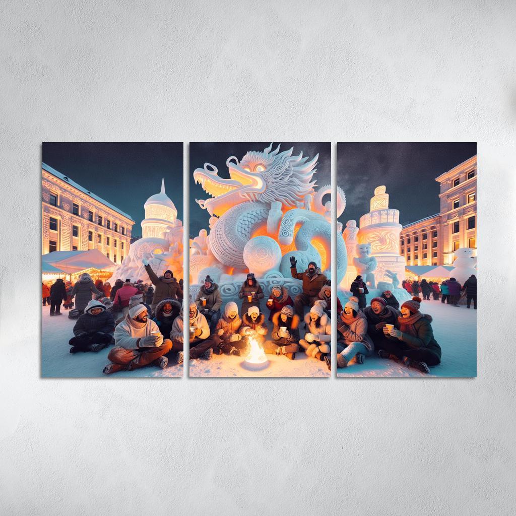 Sapporo Snow Festival Canvas Paintings Frame