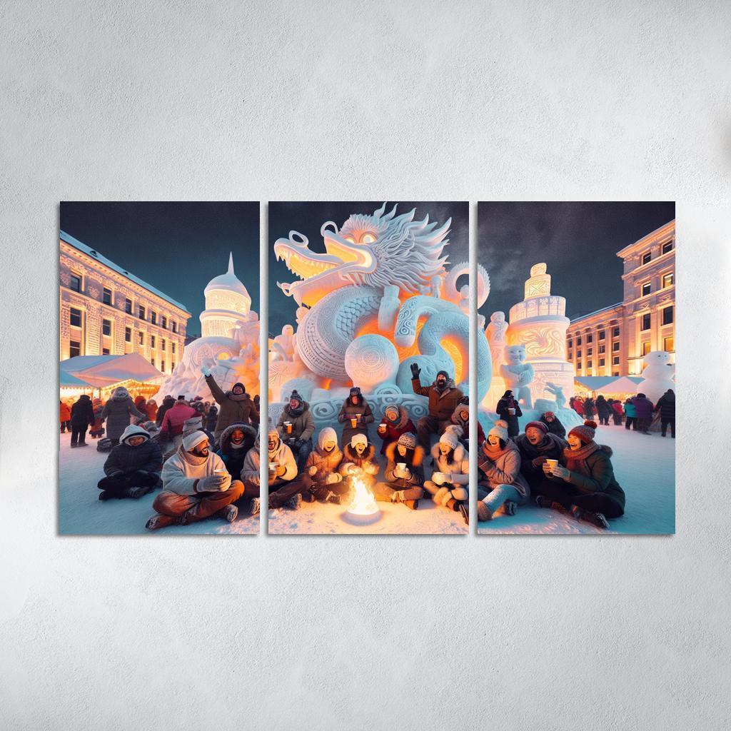 Sapporo Snow Festival Canvas Paintings Frame