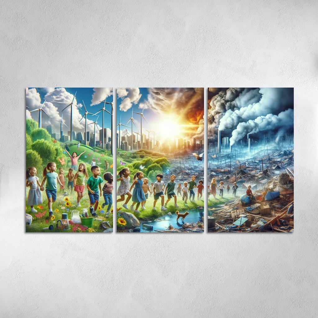 Future Generations Advocating For Climate Action Multi-panel Paintings