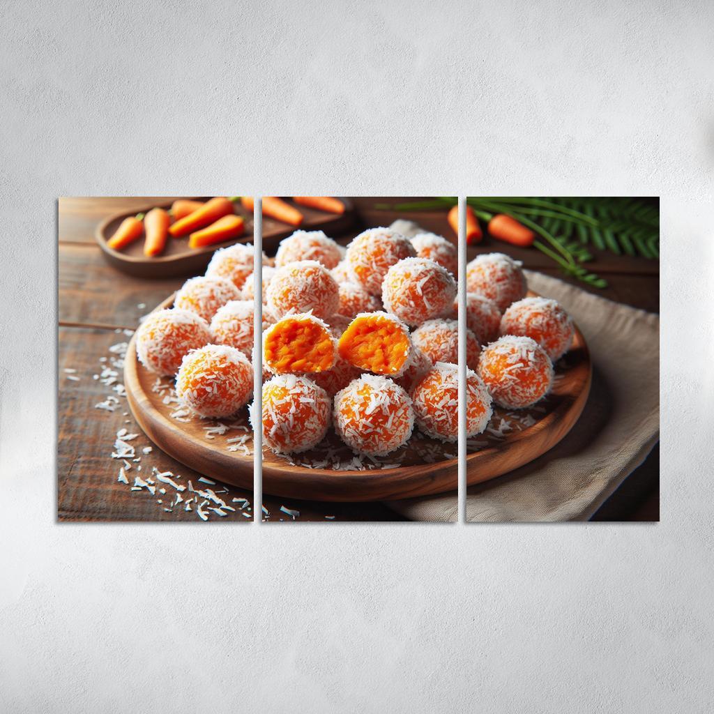 Carrot Cake Energy Bites 3 Piece HD Canvas Wall Art-Original Frame