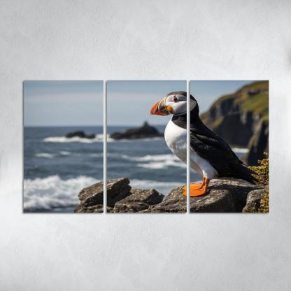 The Magnificent Puffin The Clown Of The Sea Custom Paintings Frame