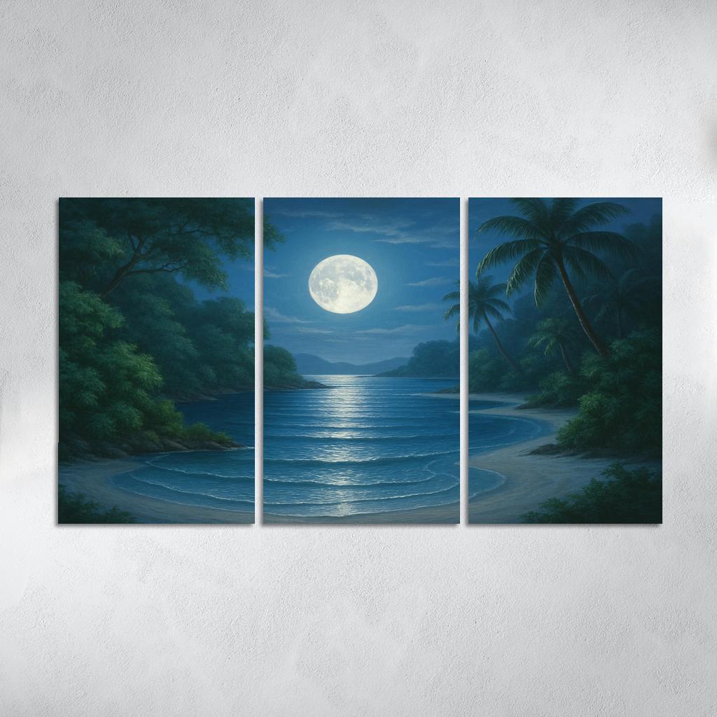 Moonlit Lagoon Serenity Escape Custom Paintings Frame