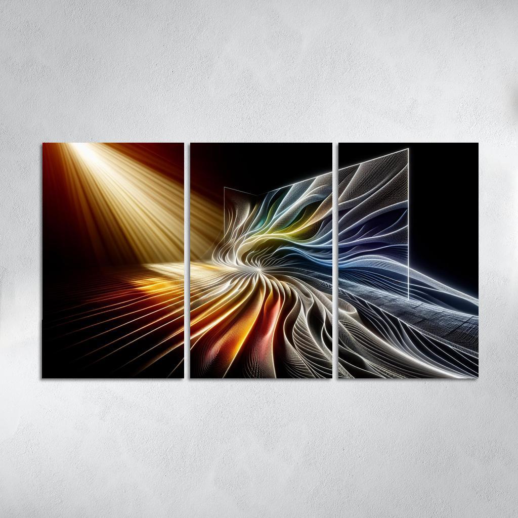 Choreography of Light and Shadow 3 Piece HD Canvas Wall Art-Original Frame