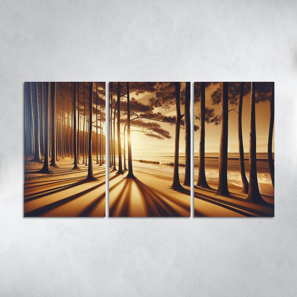 Whispering Pines Forest Meets Shore Abstract Paintings Frame