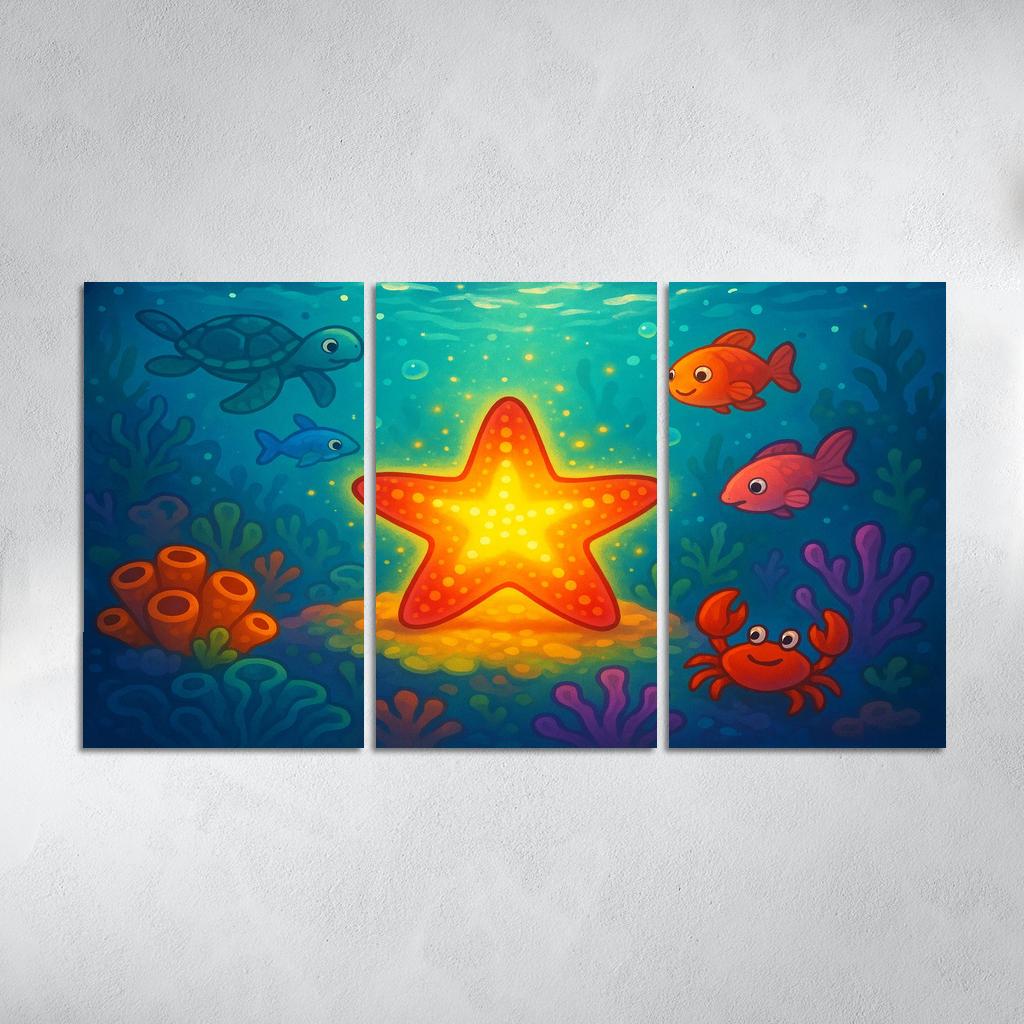 Sparkling Starfish Journey Premium Artwork Frames