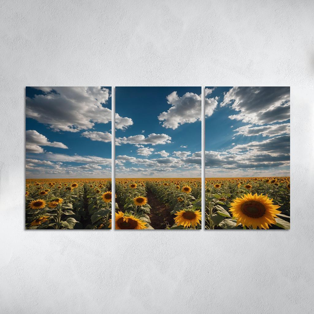 The Radiant Fields Of Golden Sunflowers Oil Paintings Frame