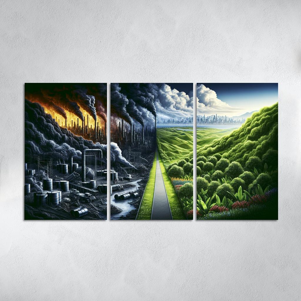 Fossil Fuels The Cost Of Convenience Multi-panel Paintings