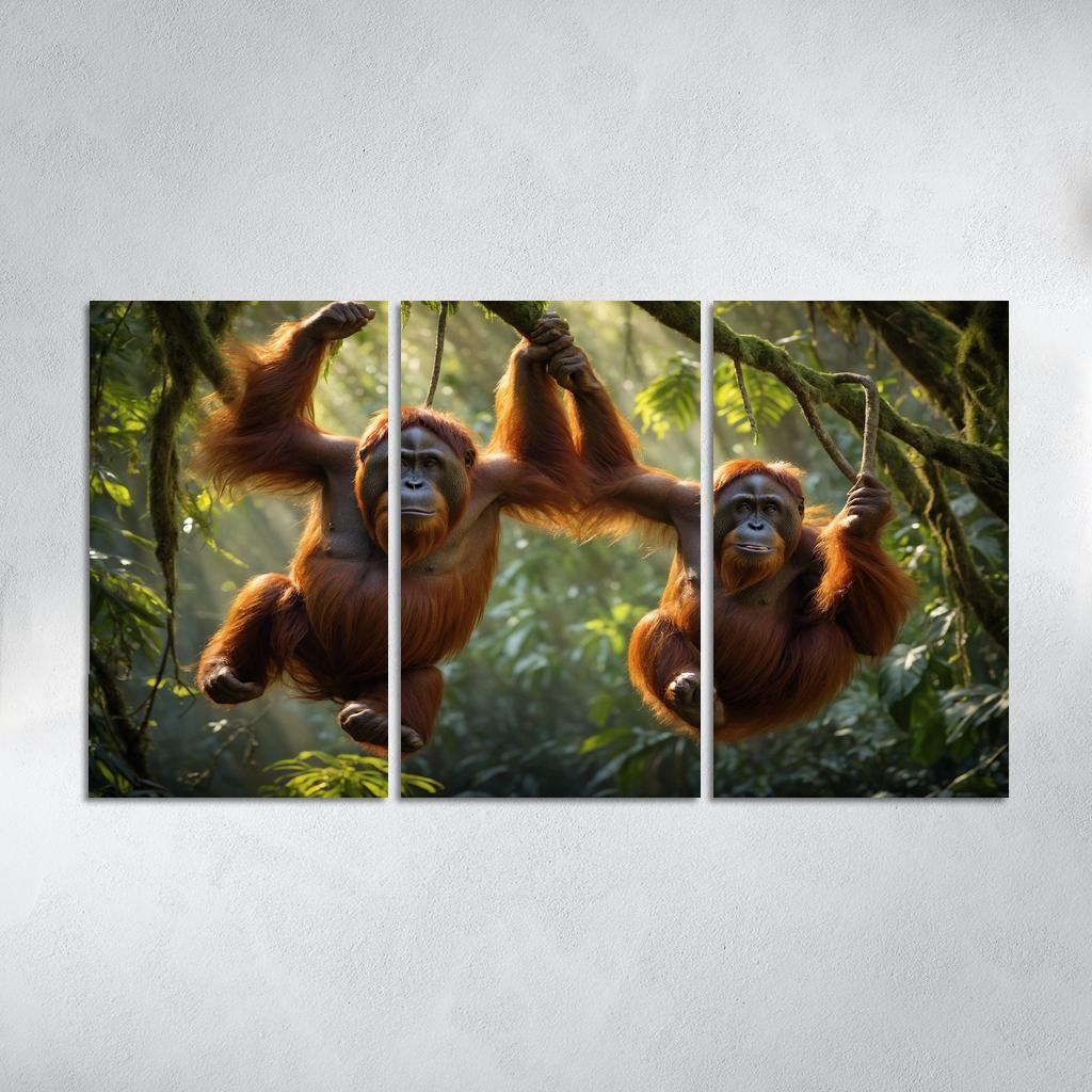 The Majestic Bornean Orangutan Multi-panel Paintings