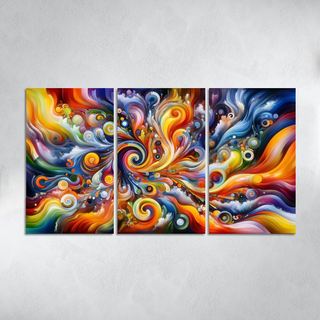 Essence of Untamed Imagination 3 Piece HD Canvas Wall Art-Original Frame