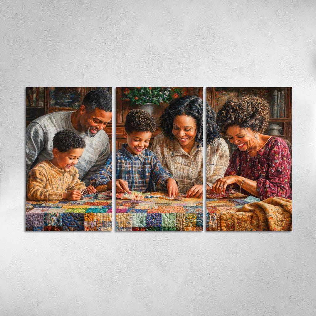 A Quilt Of Memories Stitched With Love Modern Paintings Frame