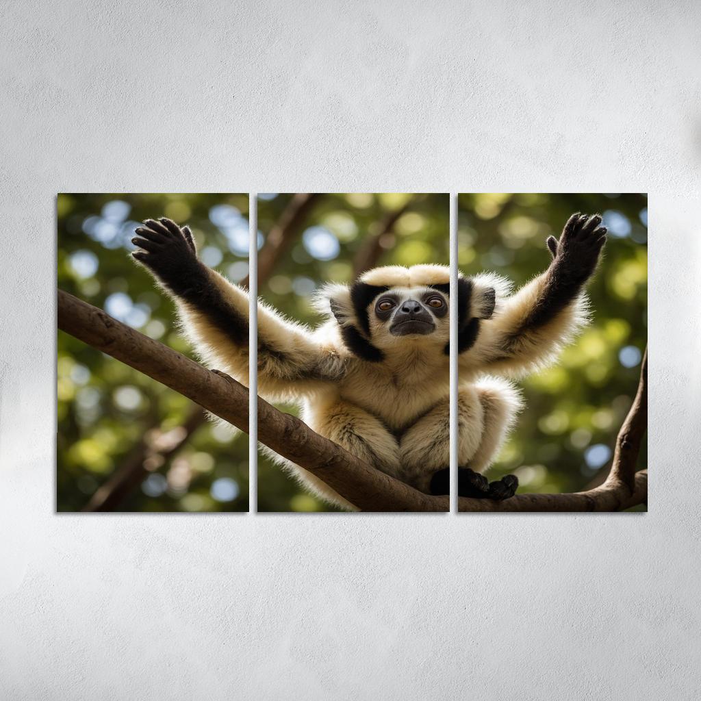 The Stunning Sifaka Jumping Lemur Of Madagascar Canvas Paintings Frame