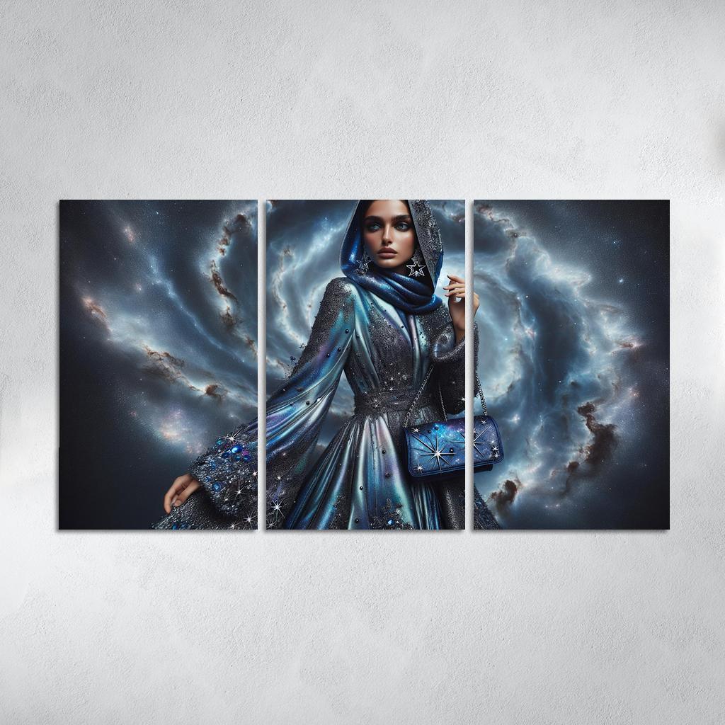 Celestial Textures The Rising Trend of Cosmic Inspired Fashion 3 Piece HD Canvas Wall Art-Original Frame