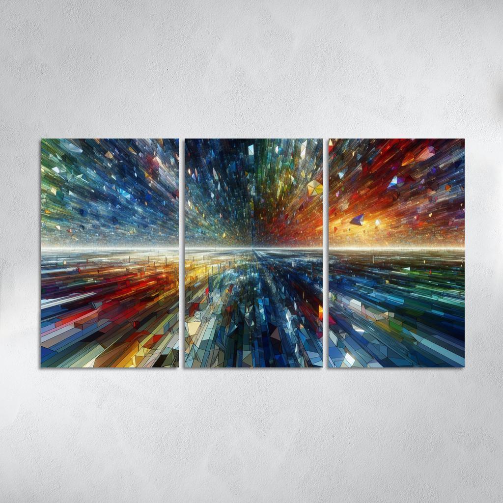 Fragments of Infinite Possibility 3 Piece HD Canvas Wall Art-Original Frame