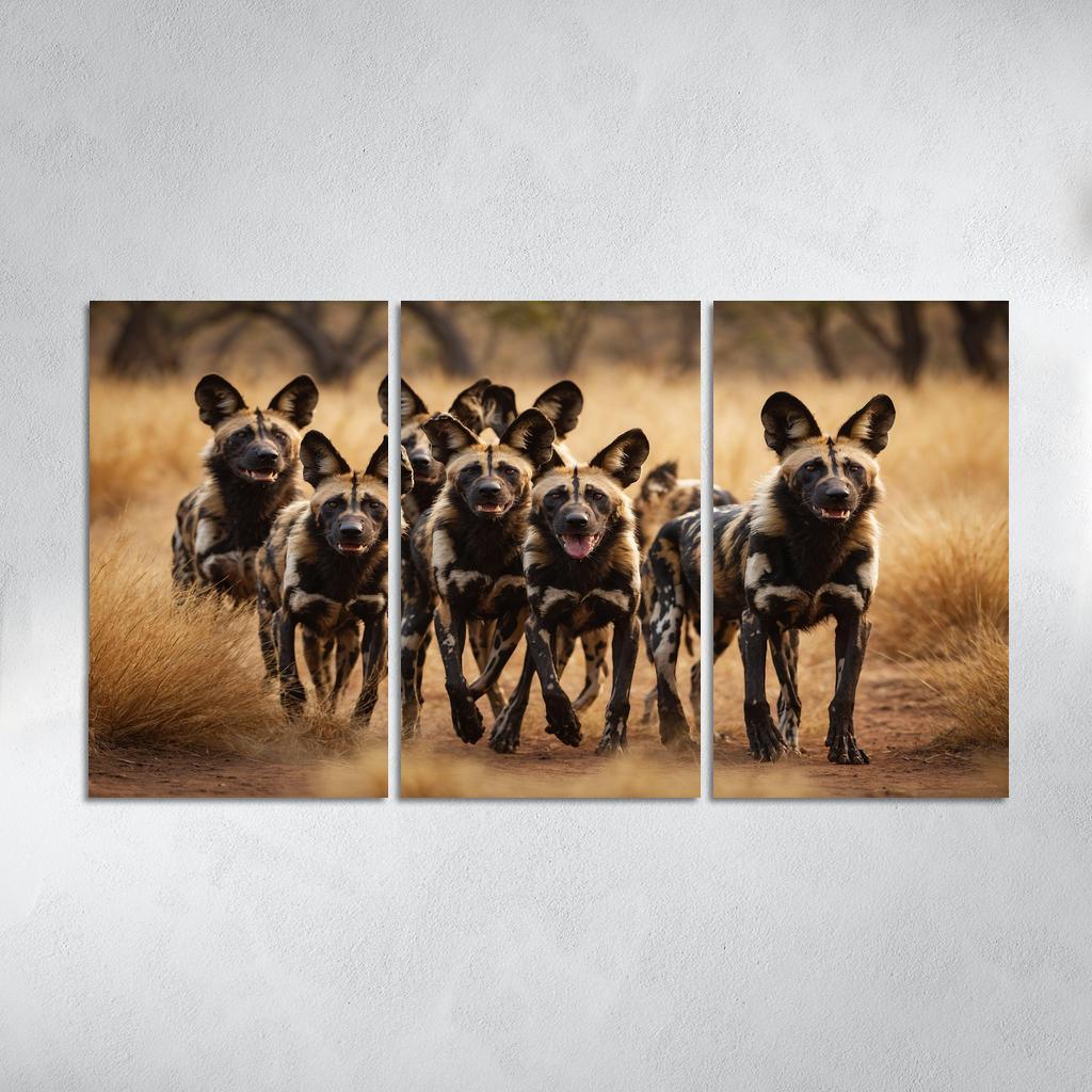 The Powerful African Wild Dog Social Hunters Of The Savannah Canvas Paintings Frame