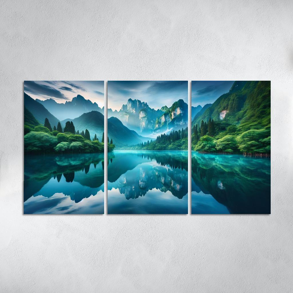 The Tranquil Embrace Of Silent Lake Custom Paintings Frame