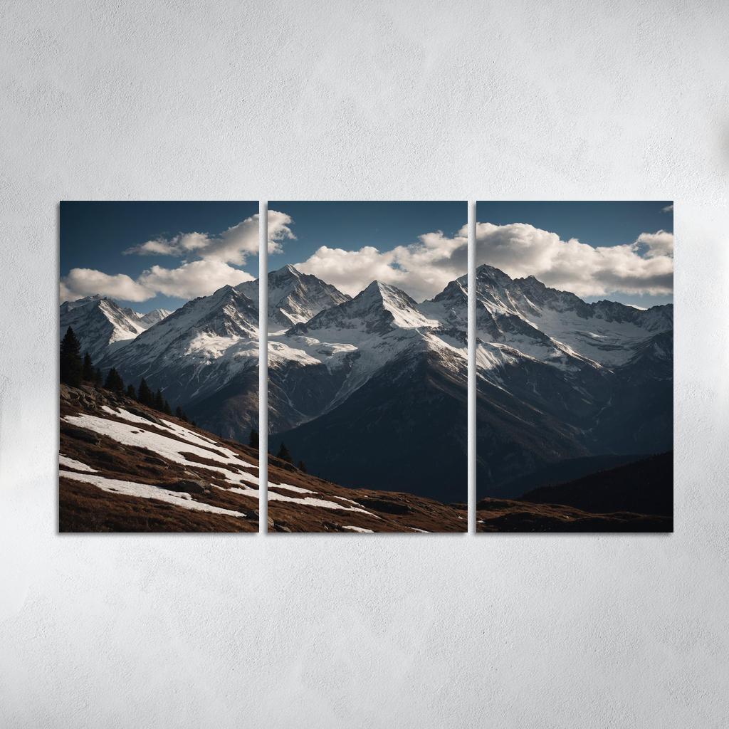 The Majestic Echo Of Rocky Mountains Oil Paintings Frame