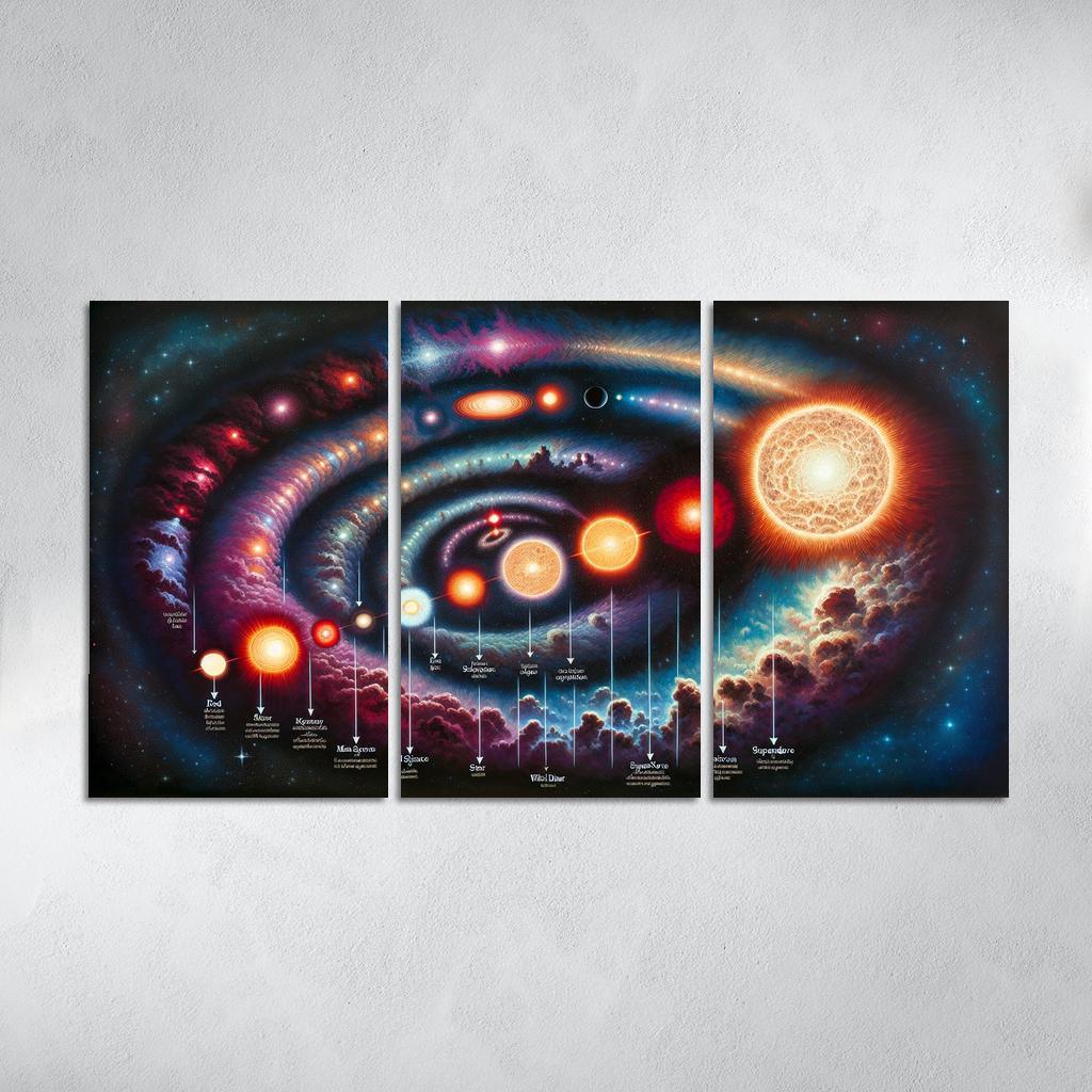The Life Cycle Of Stars From Nebula To Supernova Abstract Paintings Frame