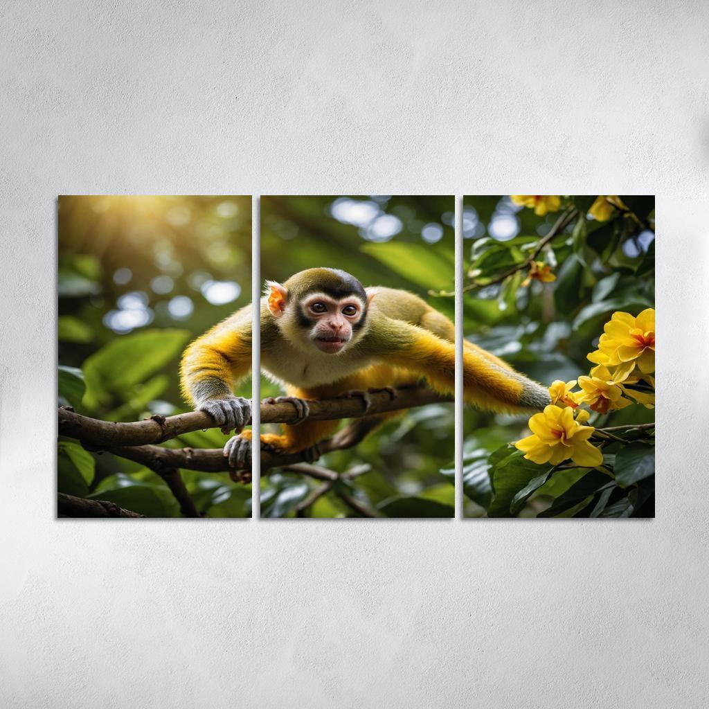 The Agile Squirrel Monkey Playful Acrobat Of The Canopy Modern Paintings Frame