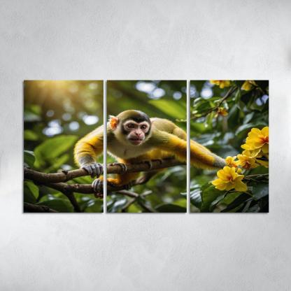 The Agile Squirrel Monkey Playful Acrobat Of The Canopy Modern Paintings Frame