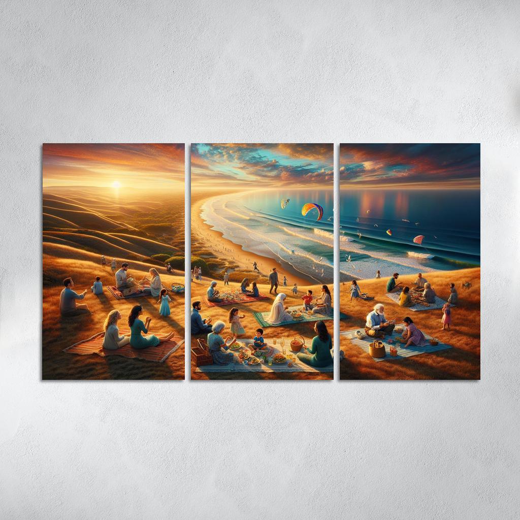 Bayside Retreat Scenic Picnic Spot Multi-panel Paintings