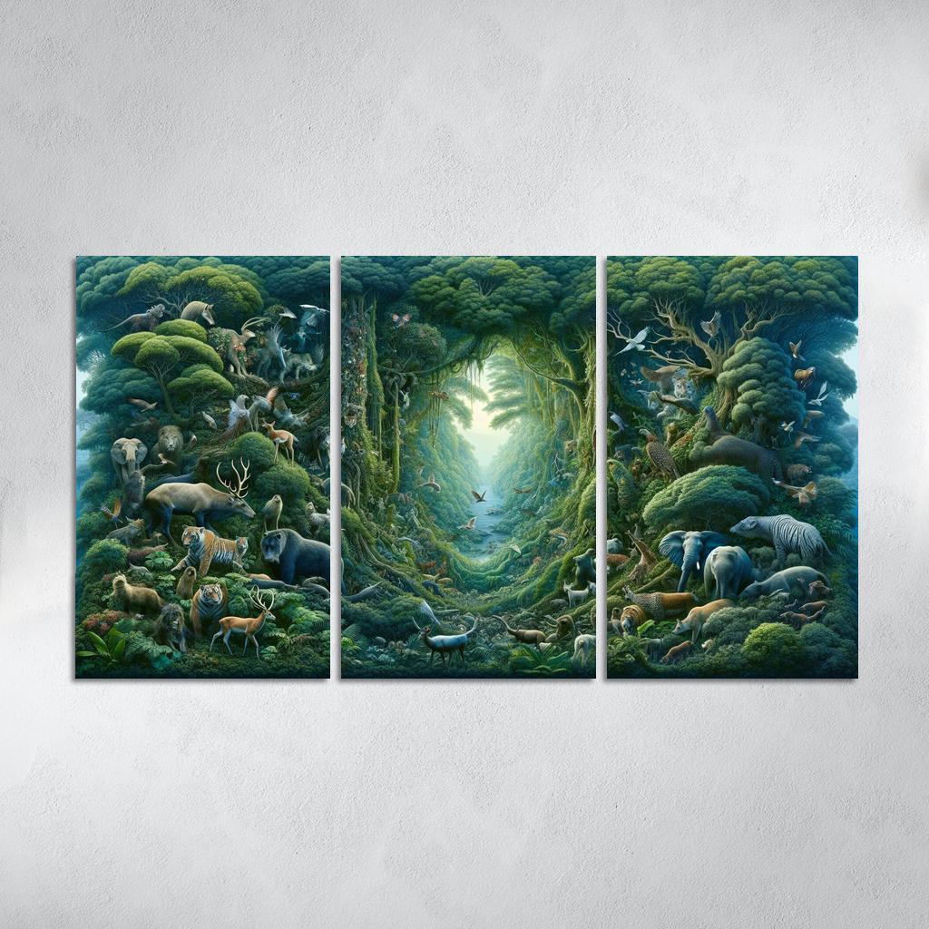 Nature's Call Advocating For Biodiversity Preservation Multi-panel Paintings