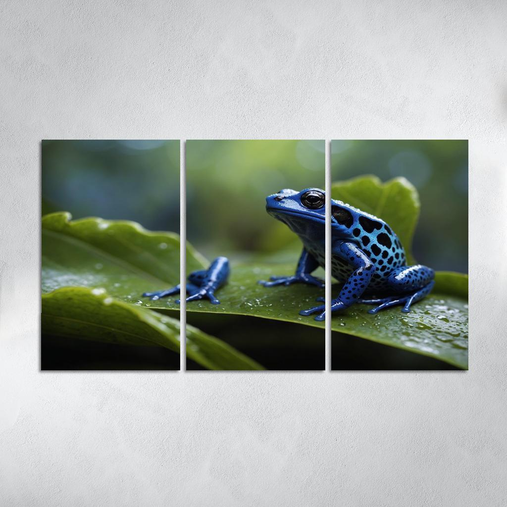 The Enigmatic Blue Poison Dart Frog Canvas Paintings Frame