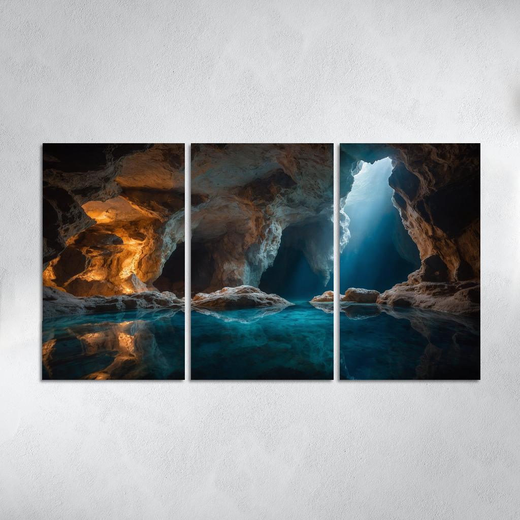 The Crystal Caves Of Misty Hollow Modern Paintings Frame