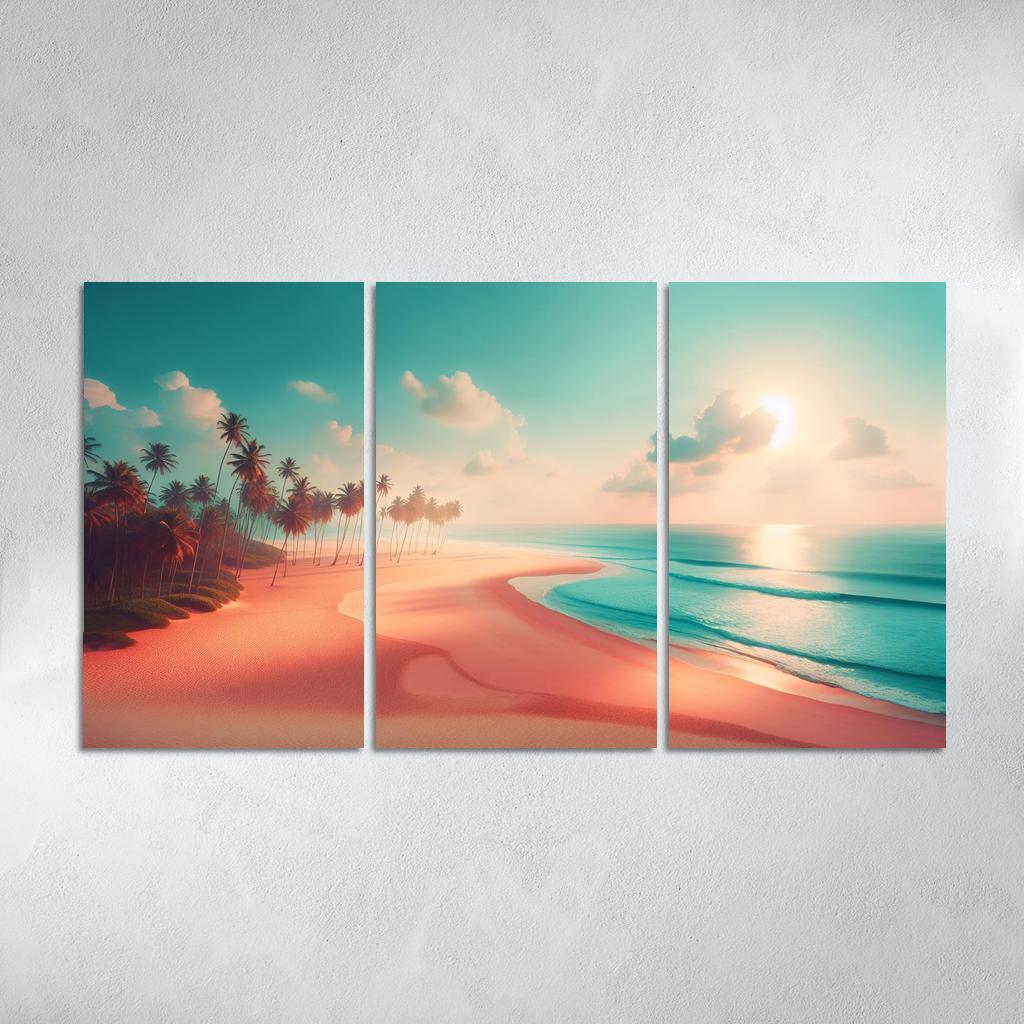Peach Oasis Relaxing Island Vibes Premium Artwork Frames