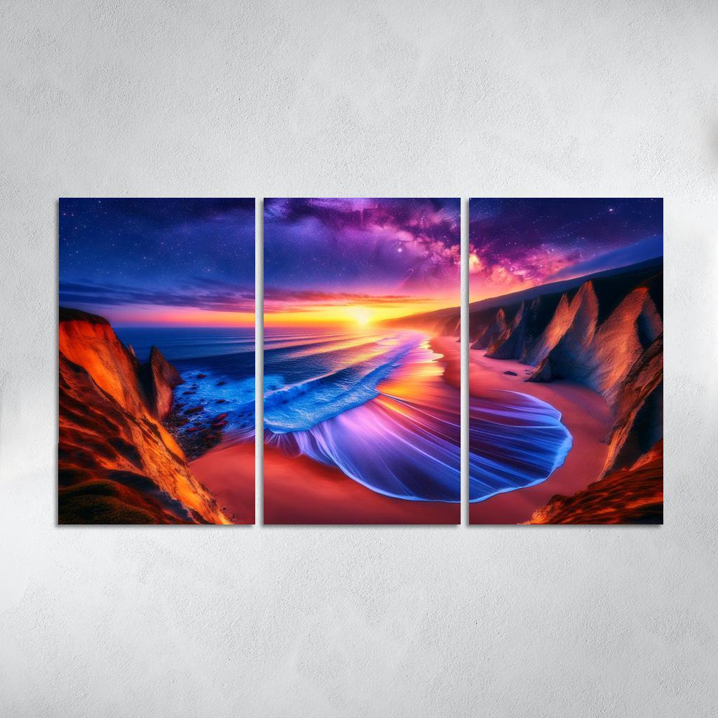 Sunset Palisade Beach Modern Paintings Frame