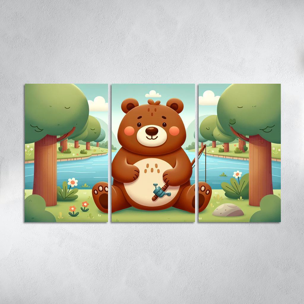 Bubbly Bear - Forest Adventures Framed Paintings