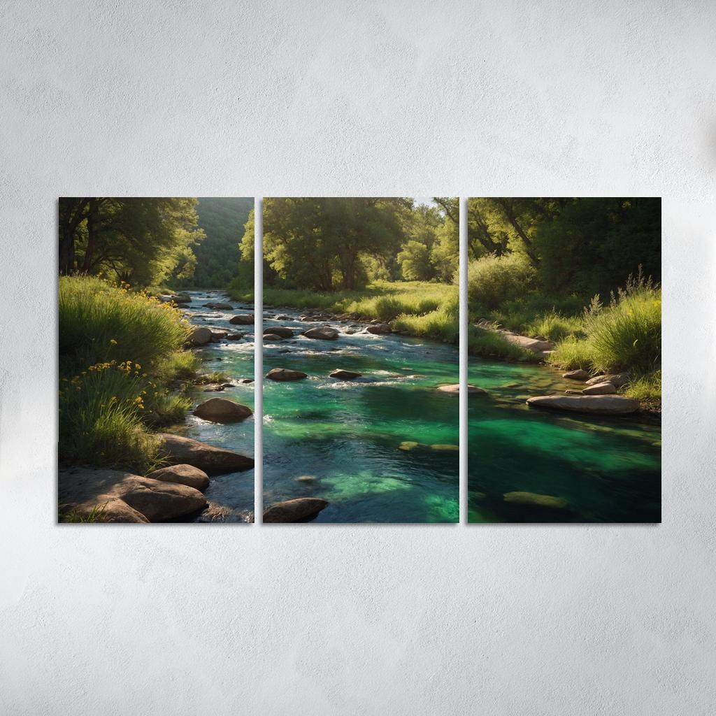 The Harmonious Flow Of Emerald Rivers Oil Paintings Frame