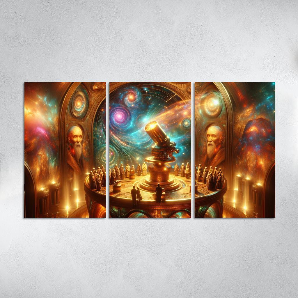 The Timeless Observatory 3 Piece HD Canvas Wall Art-Original Frame