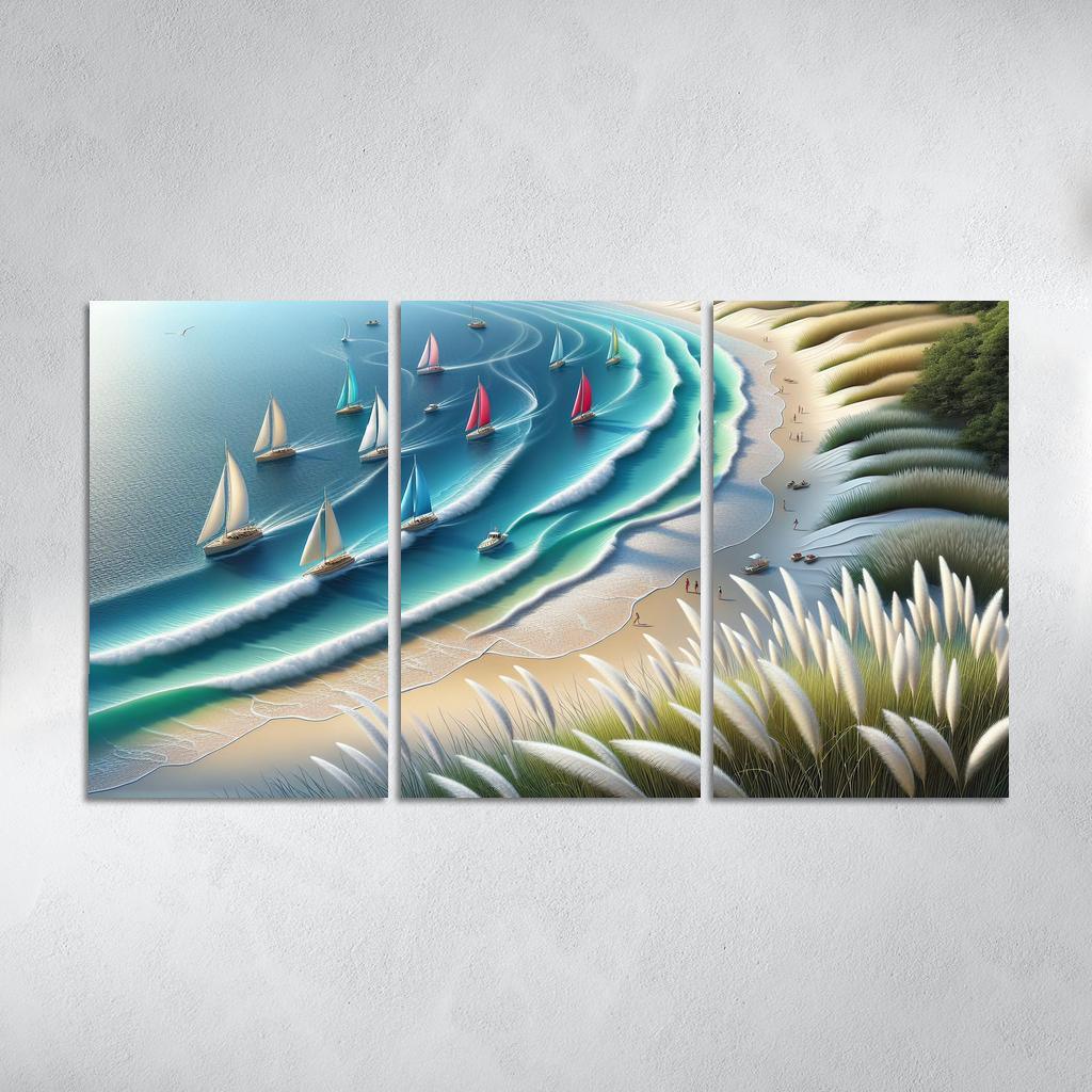 Nautical Breeze Beach Modern Paintings Frame