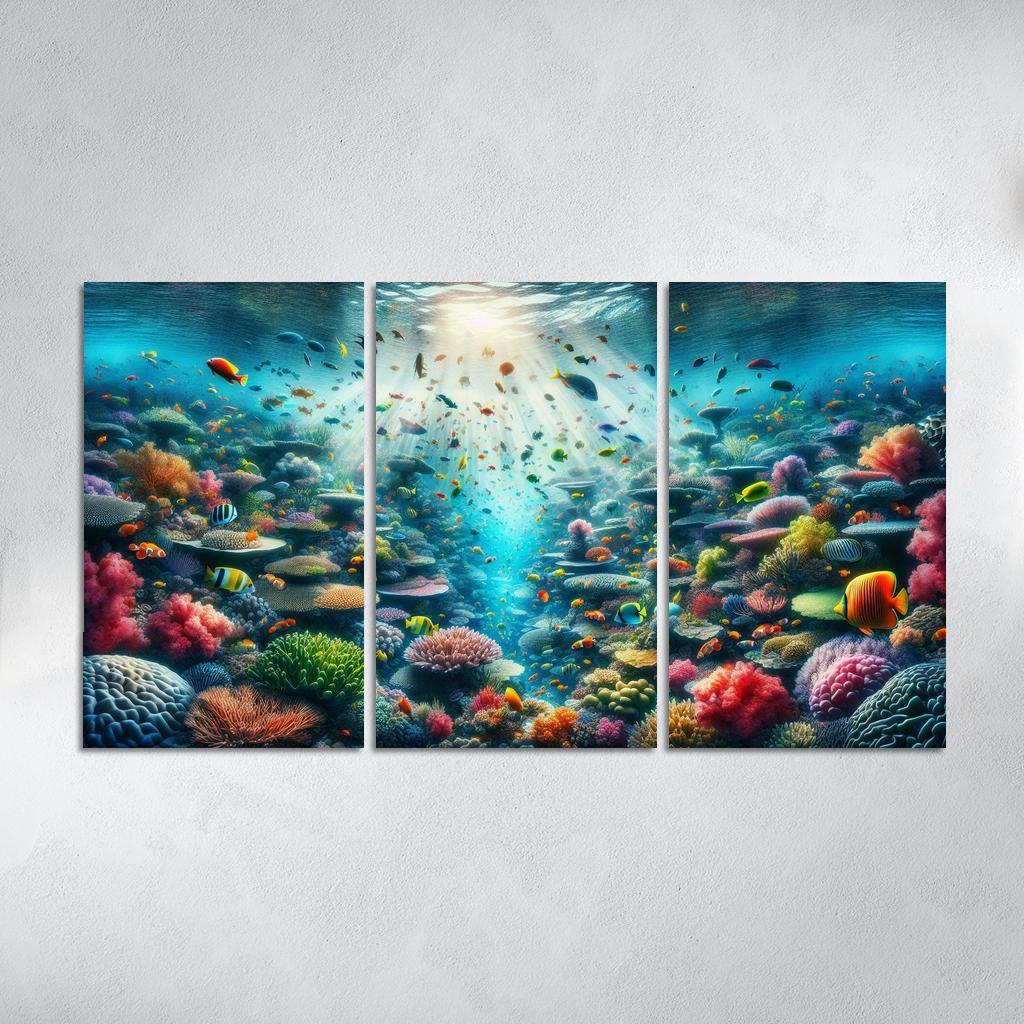 Golden Reef Underwater Exploration Adventure Custom Paintings Frame