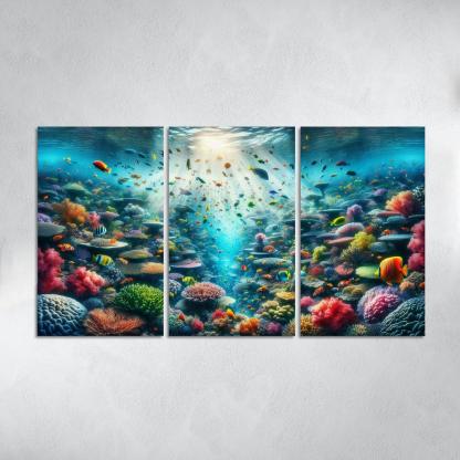 Golden Reef Underwater Exploration Adventure Custom Paintings Frame