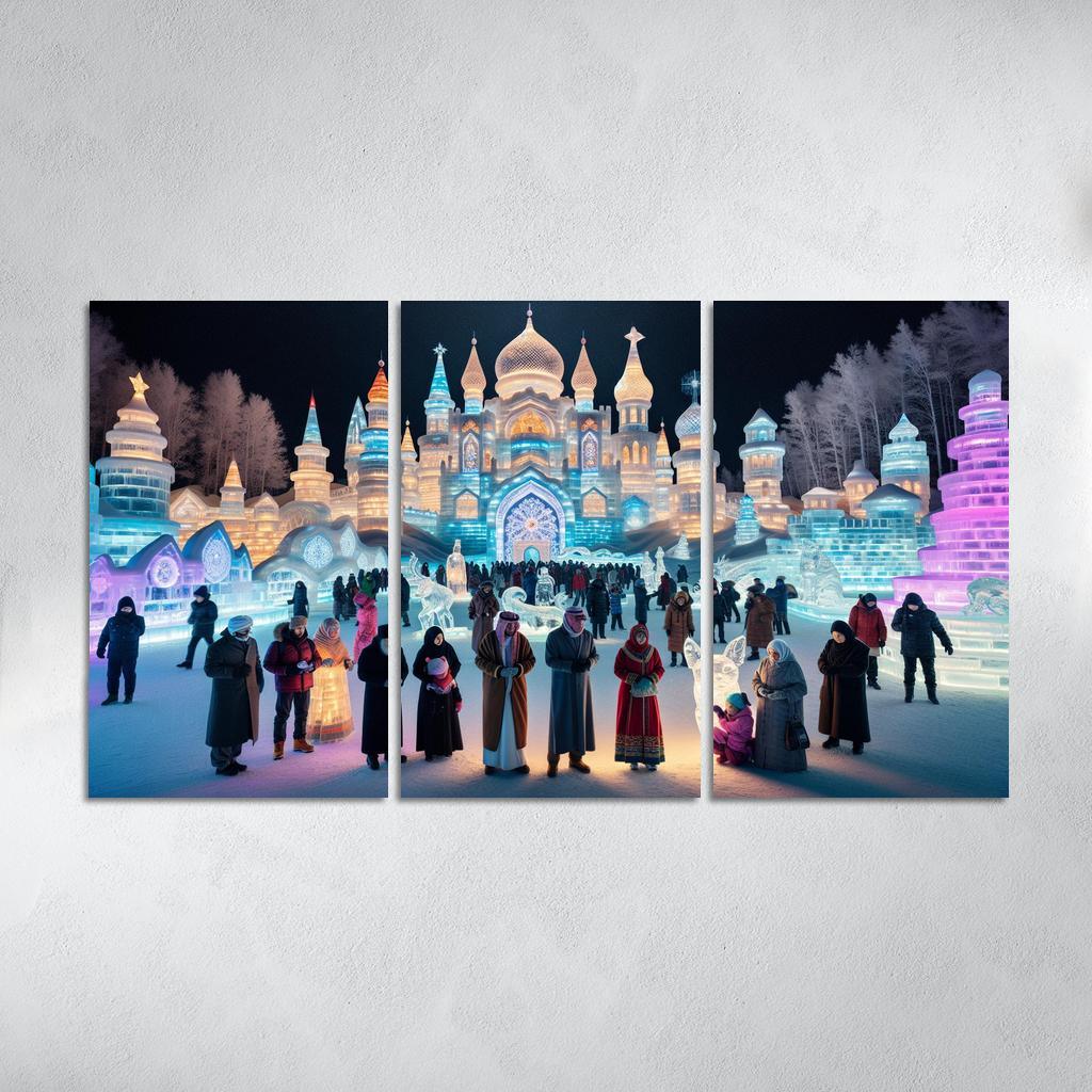 Harbin Ice And Snow Festival Canvas Paintings Frame