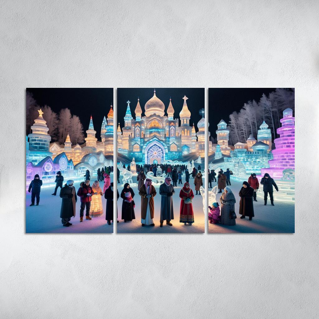 Harbin Ice And Snow Festival Canvas Paintings Frame